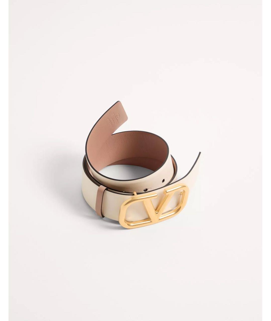 VALENTINO Бежевый кожаный ремень, фото 3
