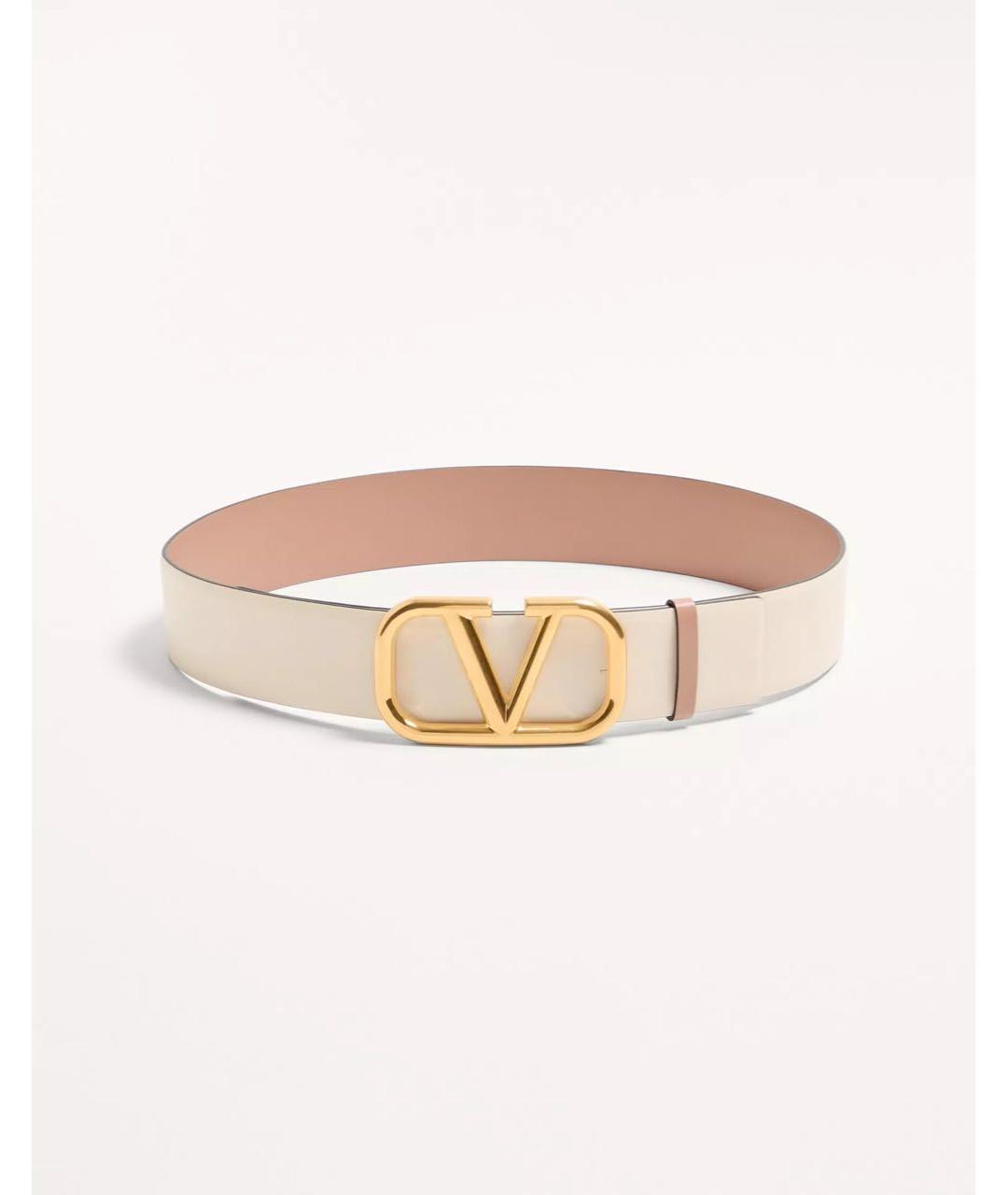 VALENTINO Бежевый кожаный ремень, фото 5