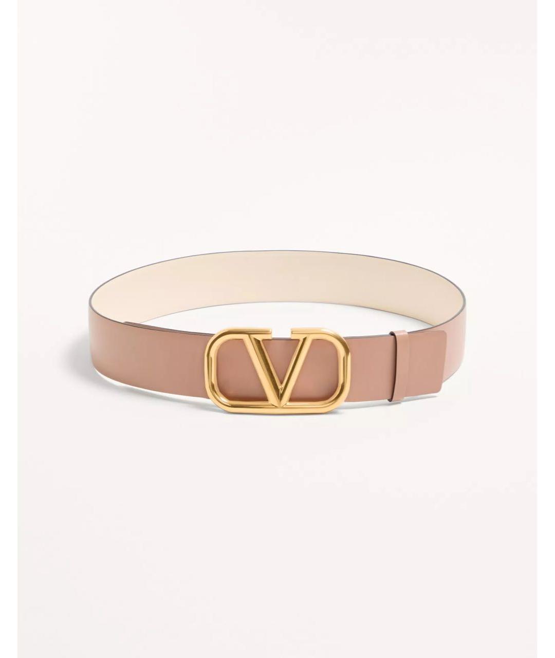 VALENTINO Бежевый кожаный ремень, фото 2