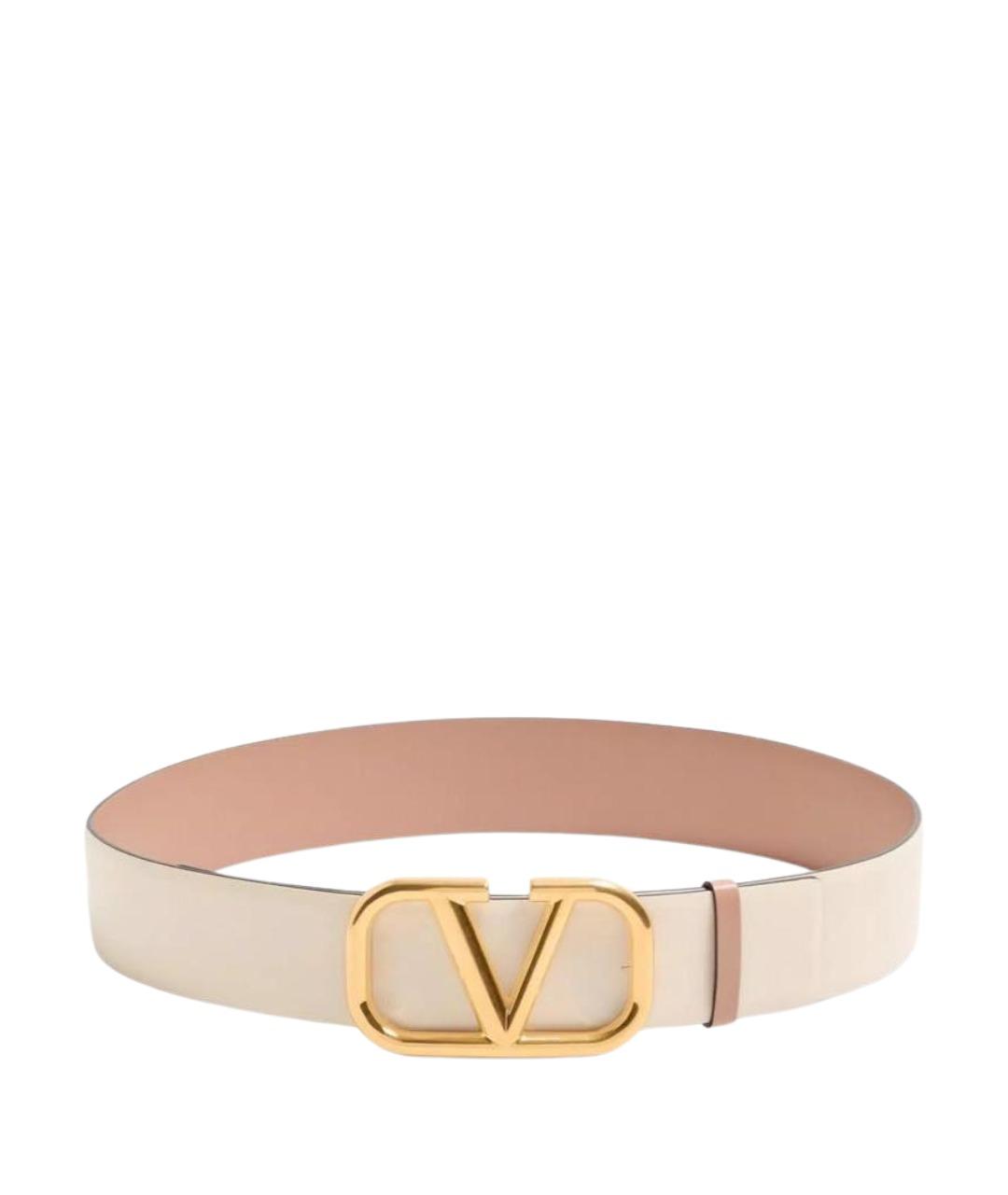 VALENTINO Бежевый кожаный ремень, фото 1