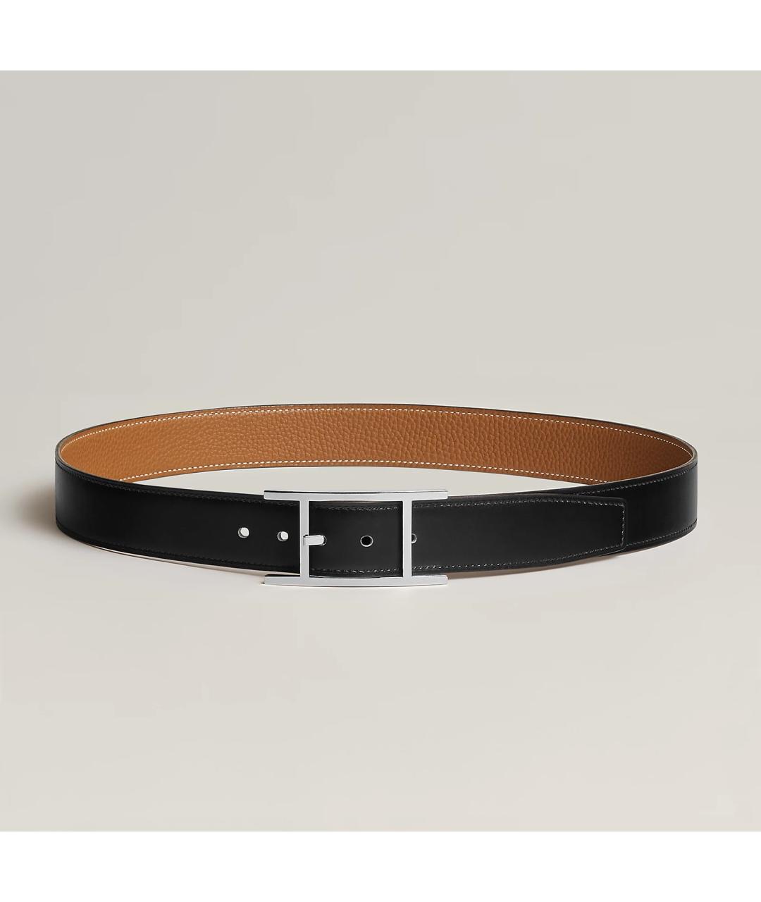 HERMES Черный кожаный ремень, фото 4