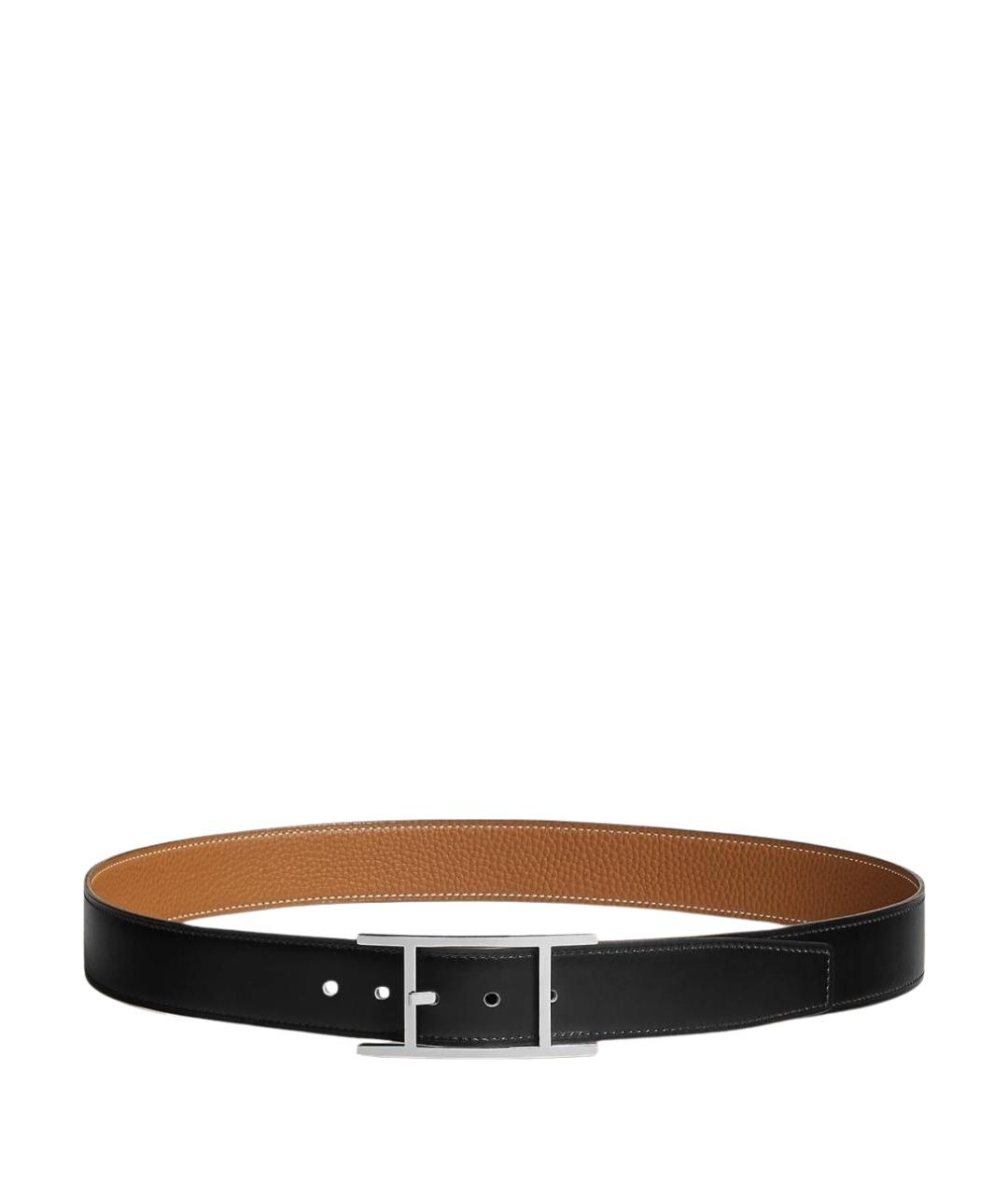 HERMES Черный кожаный ремень, фото 1