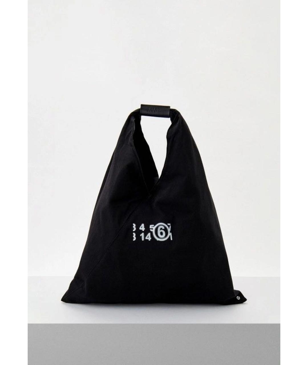MM6 MAISON MARGIELA Черная хлопковая сумка тоут, фото 8