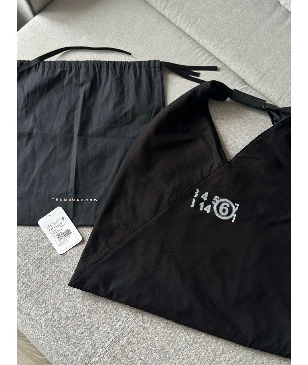 MM6 MAISON MARGIELA Черная хлопковая сумка тоут, фото 2