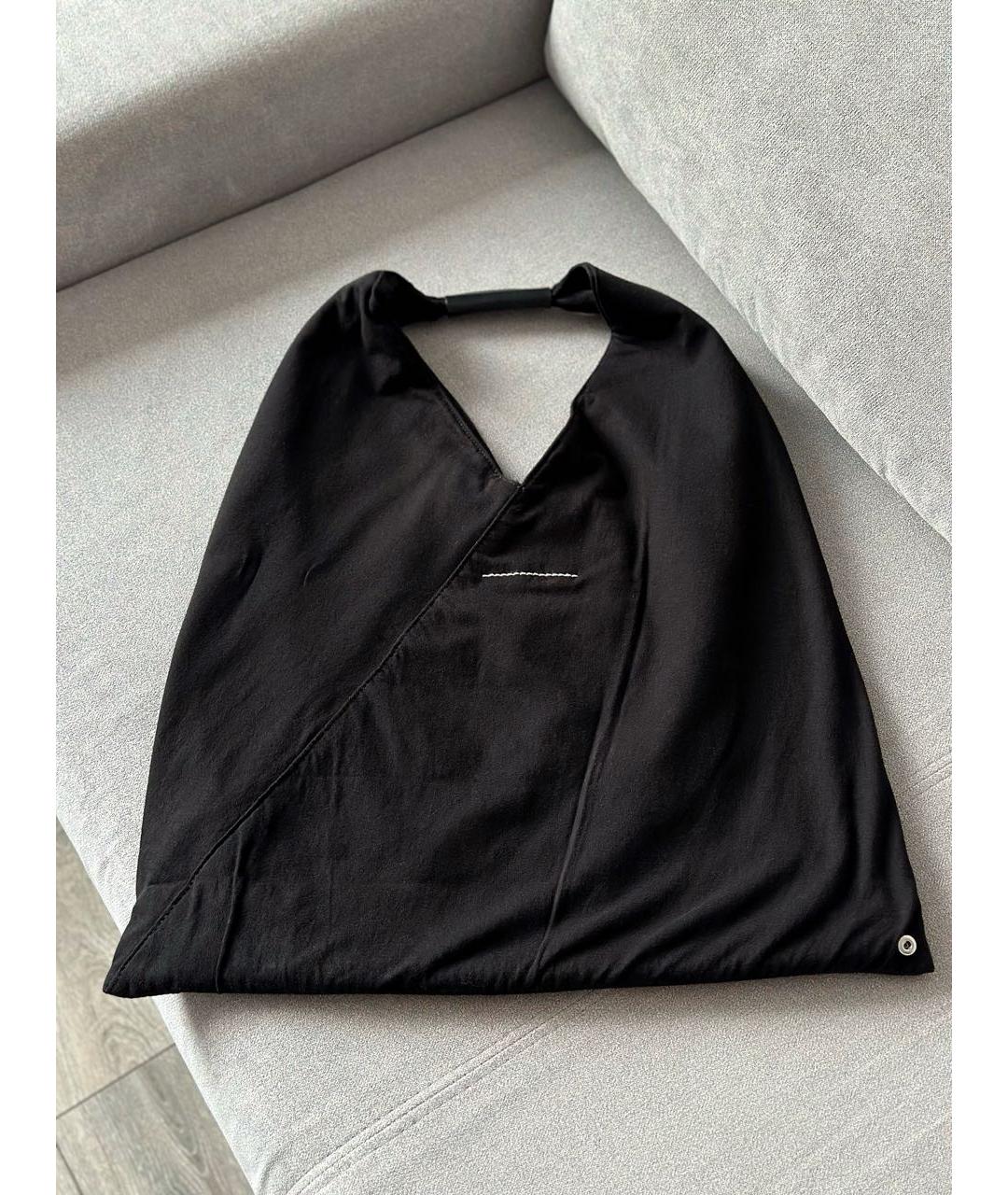 MM6 MAISON MARGIELA Черная хлопковая сумка тоут, фото 4