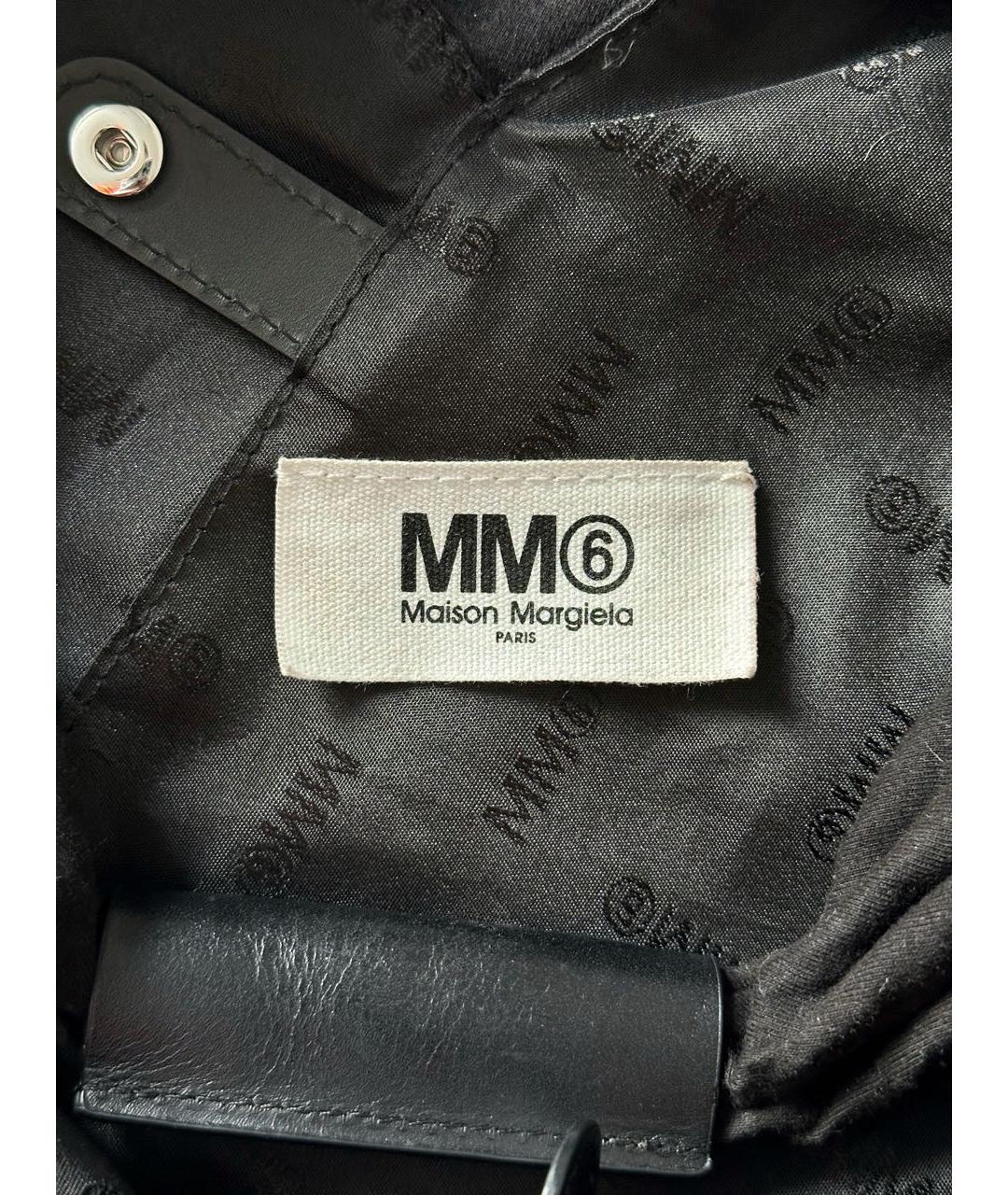 MM6 MAISON MARGIELA Черная хлопковая сумка тоут, фото 6