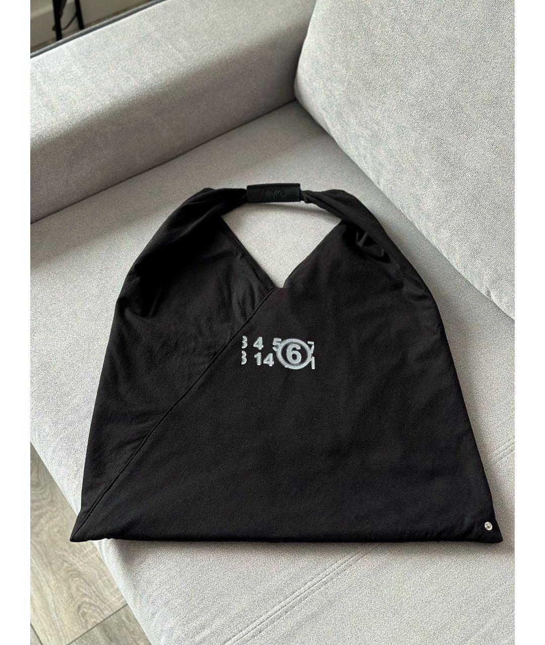 MM6 MAISON MARGIELA Черная хлопковая сумка тоут, фото 3