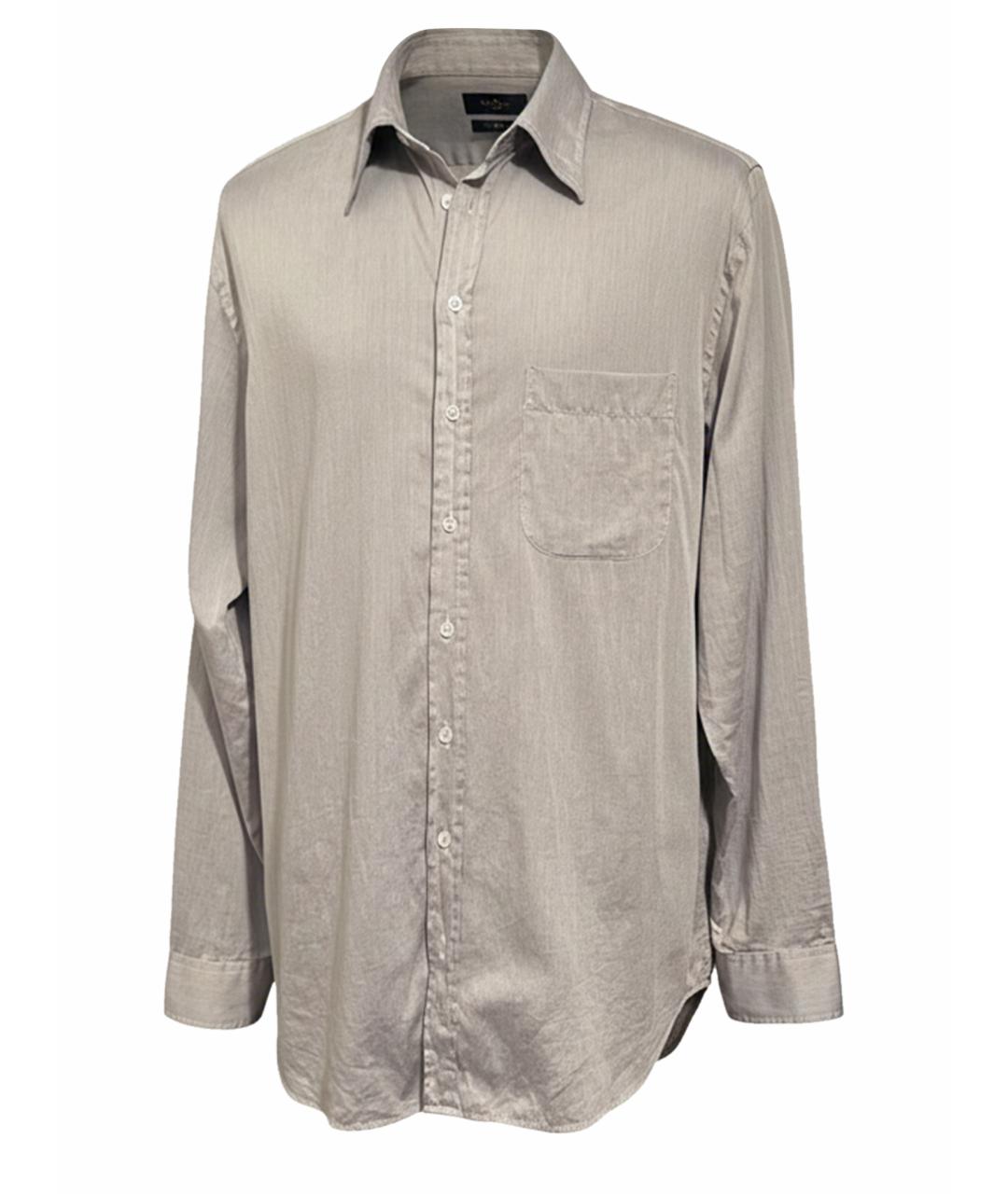 GIORGIO ARMANI Серая хлопко-шелковая классическая рубашка, фото 1