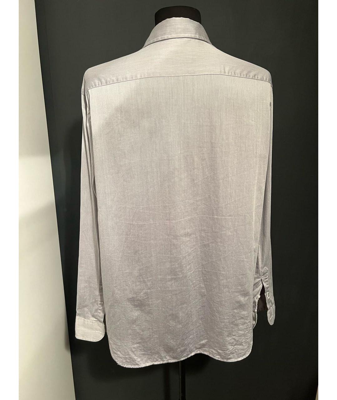 GIORGIO ARMANI Серая хлопко-шелковая классическая рубашка, фото 2