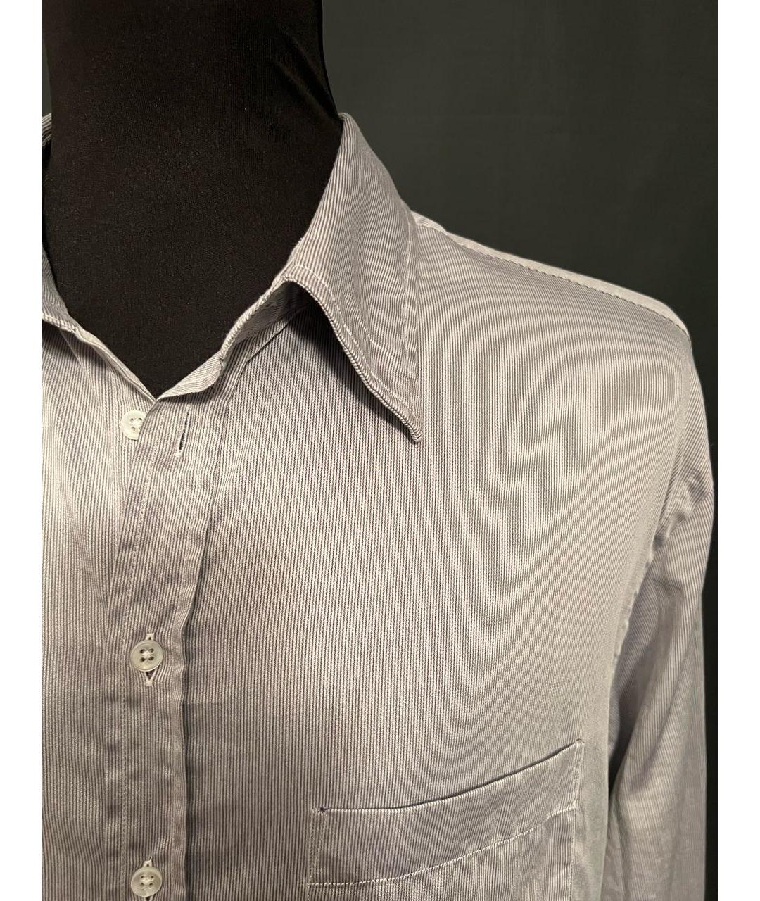GIORGIO ARMANI Серая хлопко-шелковая классическая рубашка, фото 4