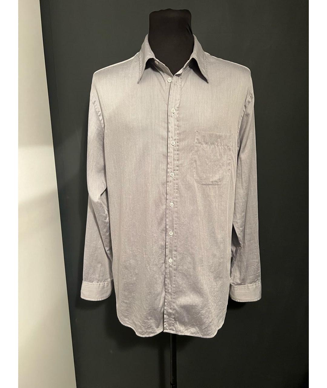 GIORGIO ARMANI Серая хлопко-шелковая классическая рубашка, фото 5