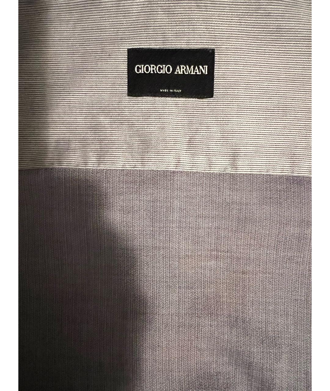 GIORGIO ARMANI Серая хлопко-шелковая классическая рубашка, фото 3