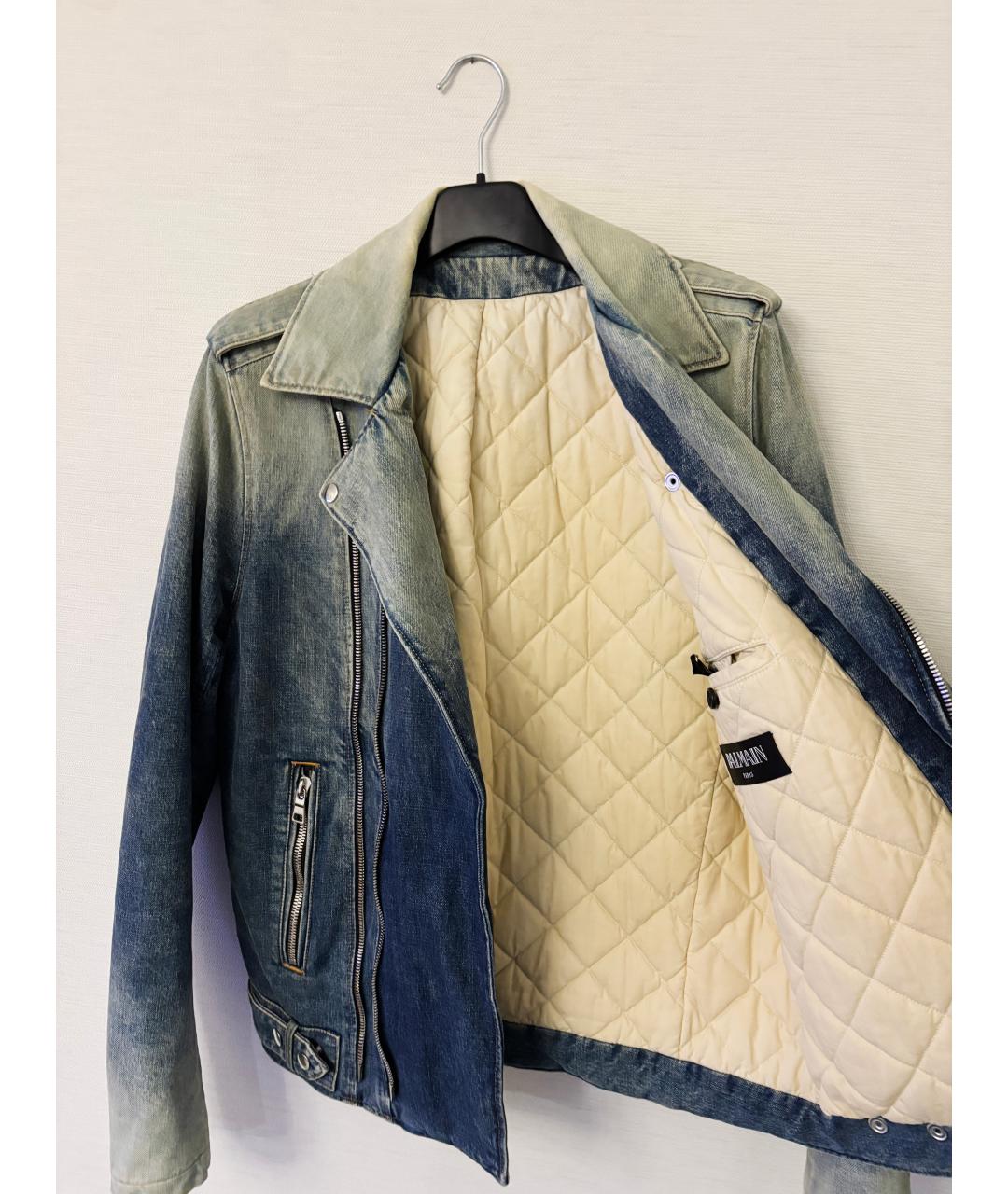 BALMAIN Синяя хлопковая куртка, фото 4