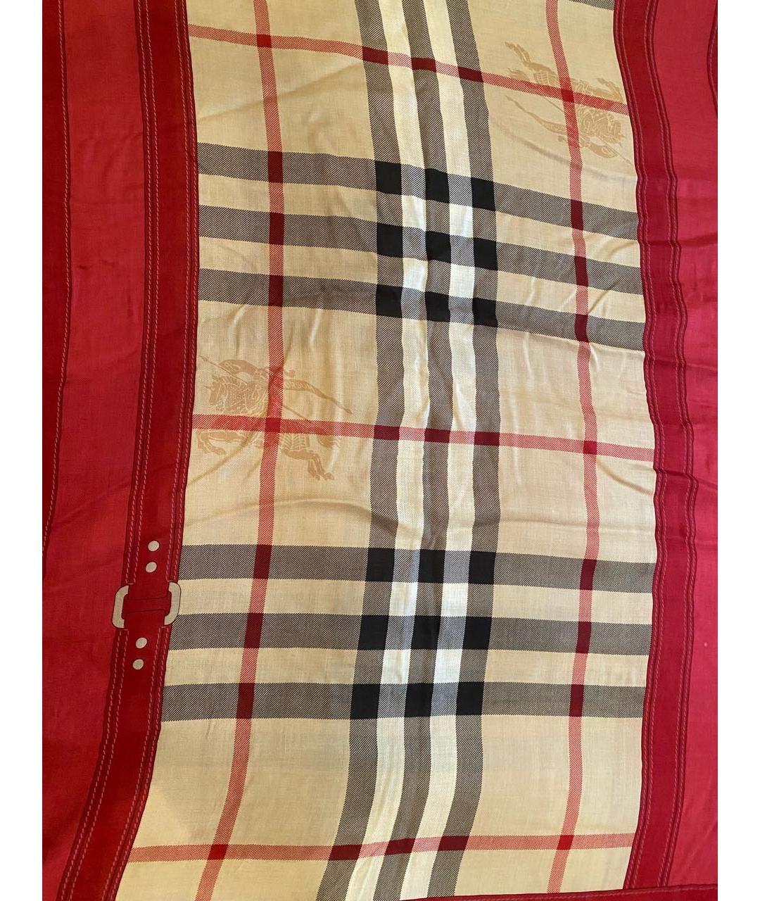 BURBERRY Бежевый хлопковый шарф, фото 8