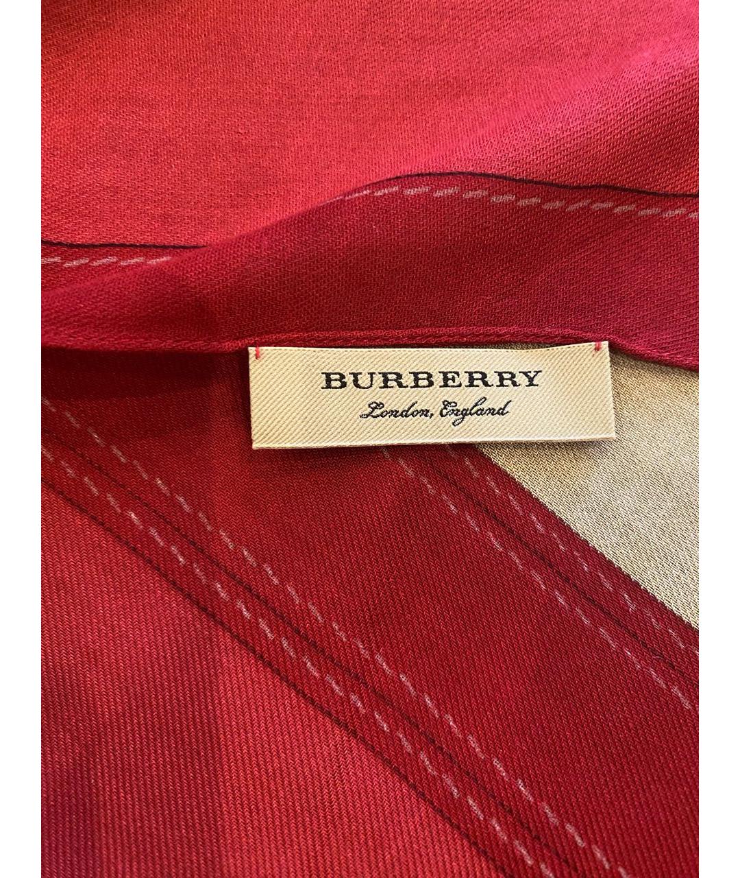 BURBERRY Бежевый хлопковый шарф, фото 2