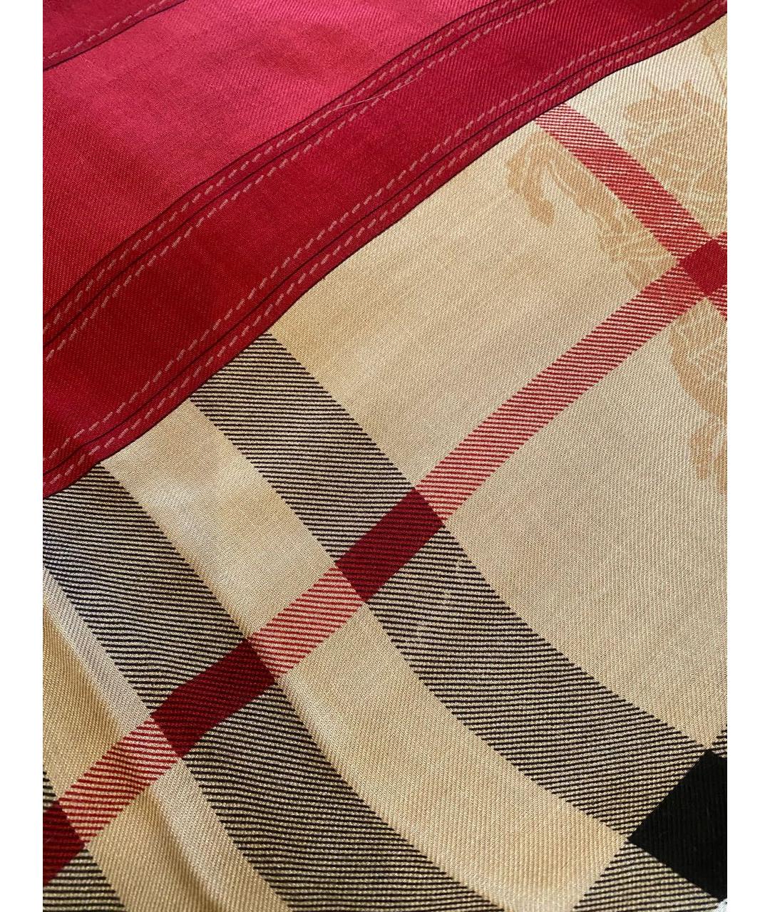 BURBERRY Бежевый хлопковый шарф, фото 5
