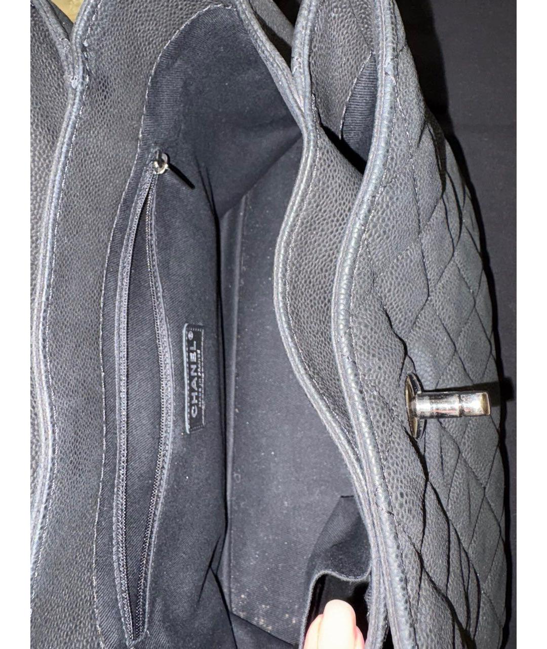 CHANEL Черная кожаная сумка тоут, фото 8