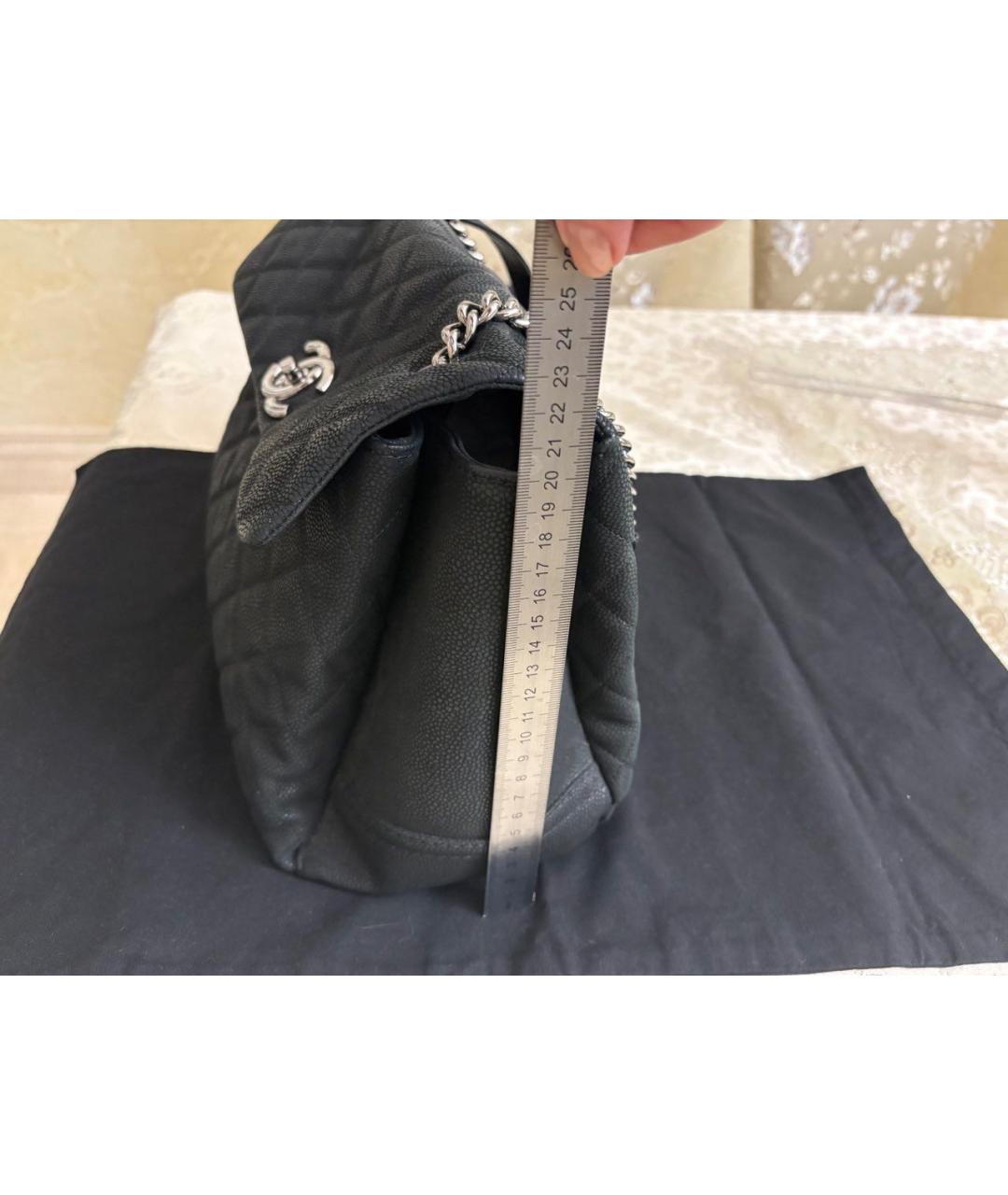 CHANEL Черная кожаная сумка тоут, фото 7