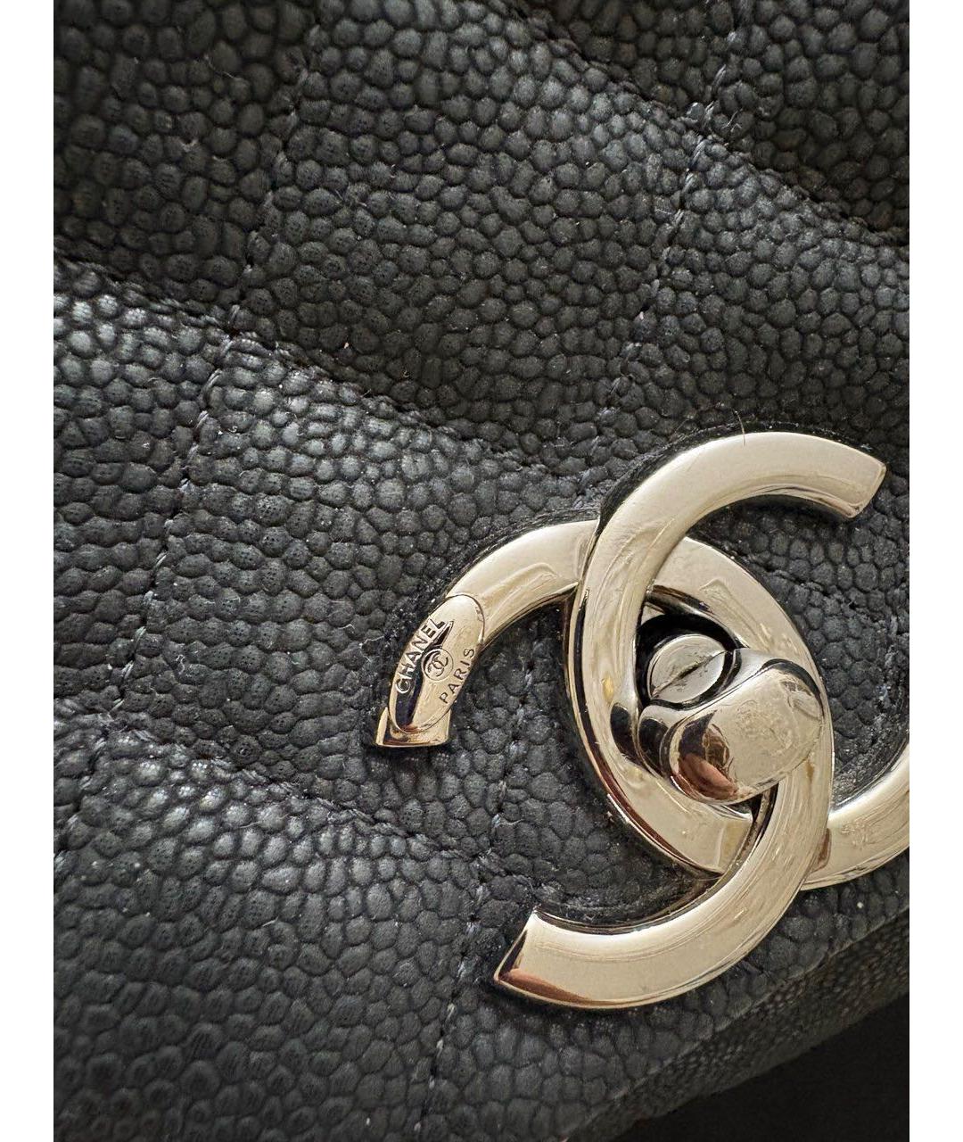 CHANEL Черная кожаная сумка тоут, фото 5