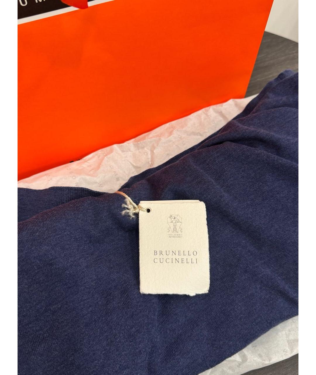 BRUNELLO CUCINELLI Темно-синий хлопковый джемпер / свитер, фото 5