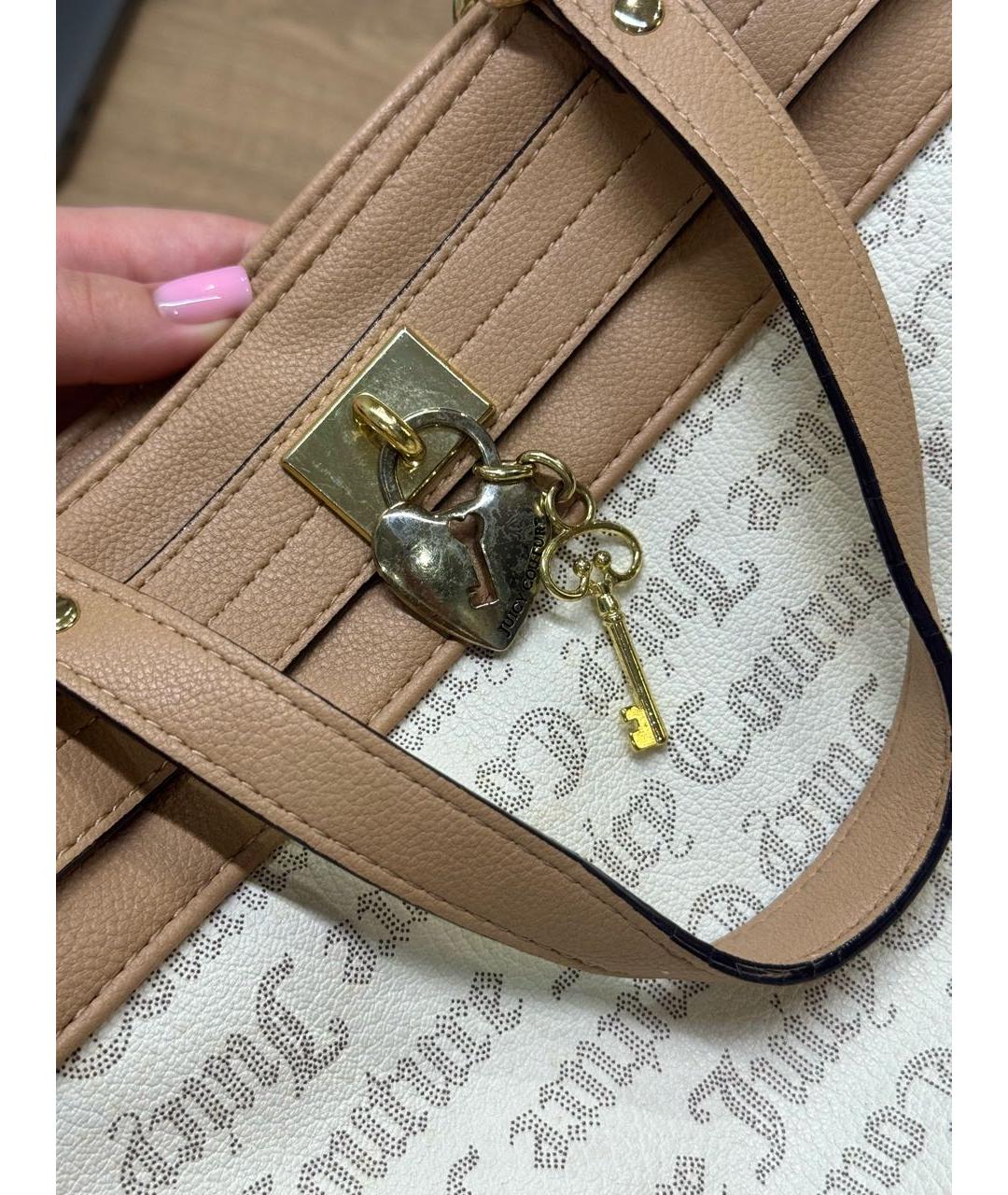 JUICY COUTURE Бежевая сумка тоут из искусственной кожи, фото 3