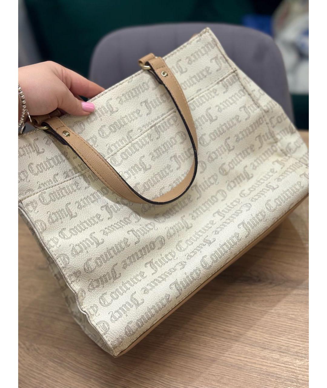 JUICY COUTURE Бежевая сумка тоут из искусственной кожи, фото 5