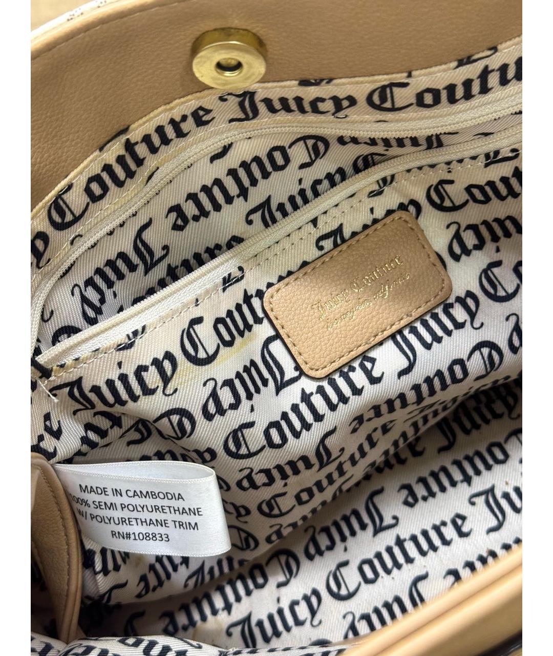 JUICY COUTURE Бежевая сумка тоут из искусственной кожи, фото 6