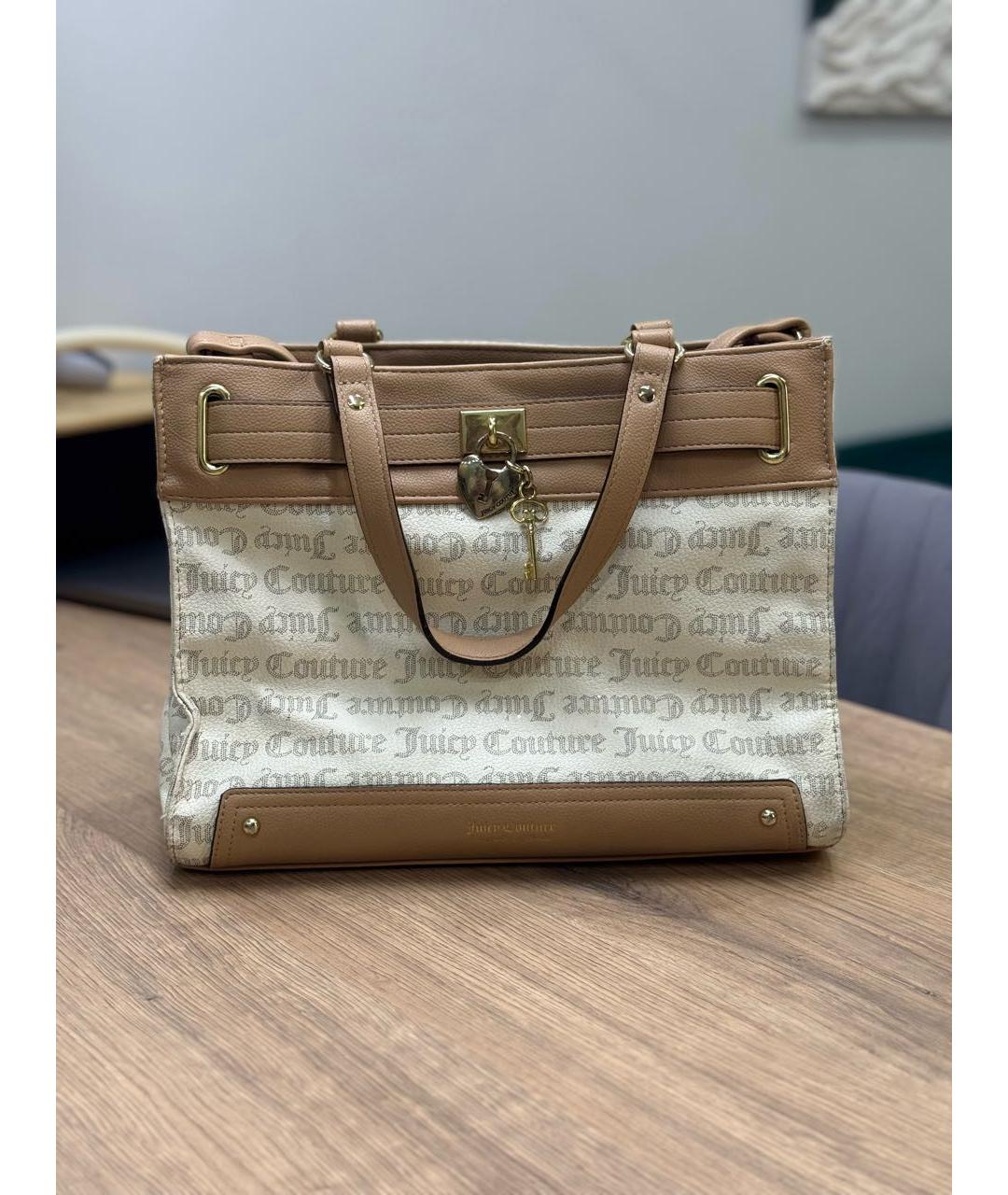 JUICY COUTURE Бежевая сумка тоут из искусственной кожи, фото 7