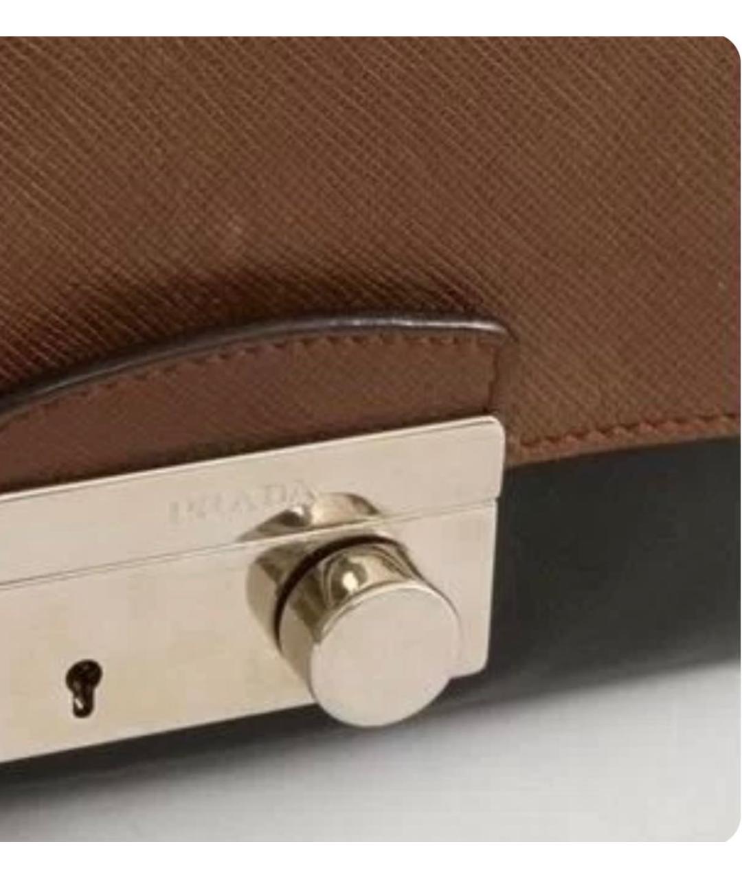 PRADA Коричневая кожаная сумка через плечо, фото 4