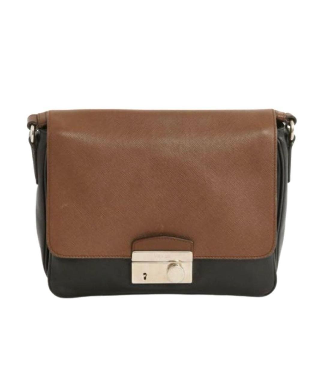 PRADA Коричневая кожаная сумка через плечо, фото 1