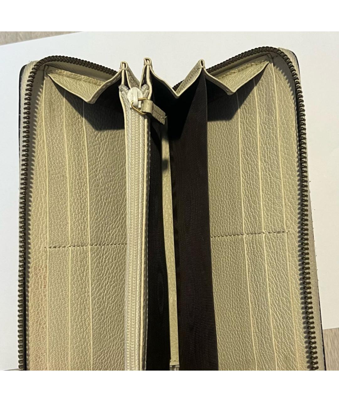 GUCCI Бежевый кожаный кошелек, фото 3