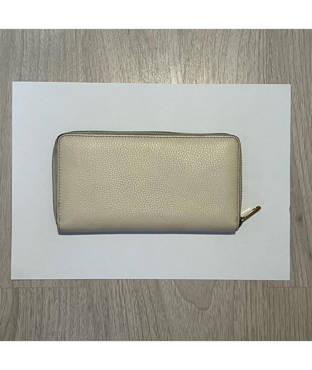 GUCCI Бежевый кожаный кошелек, фото 2