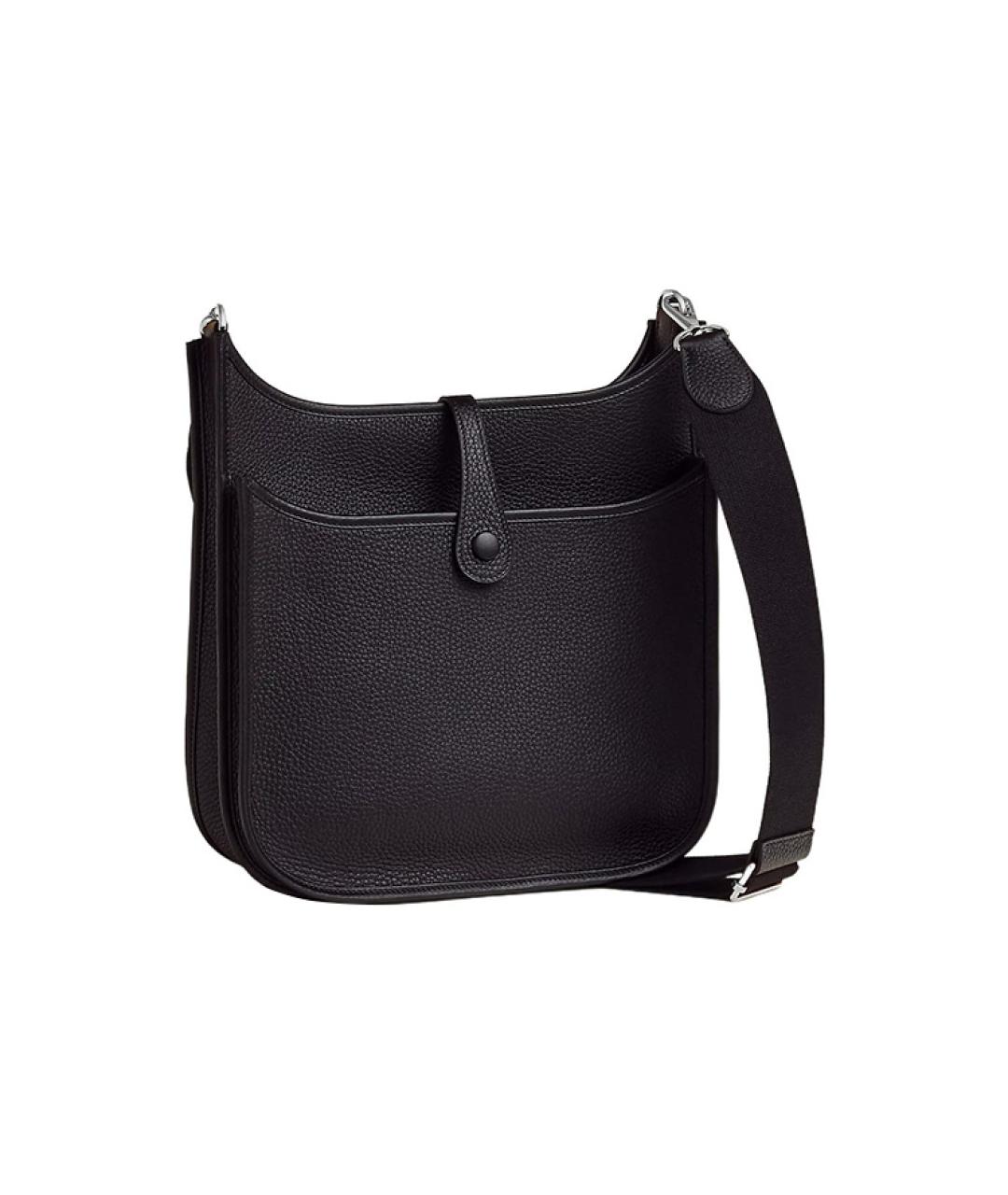 HERMES Черная кожаная сумка через плечо, фото 3