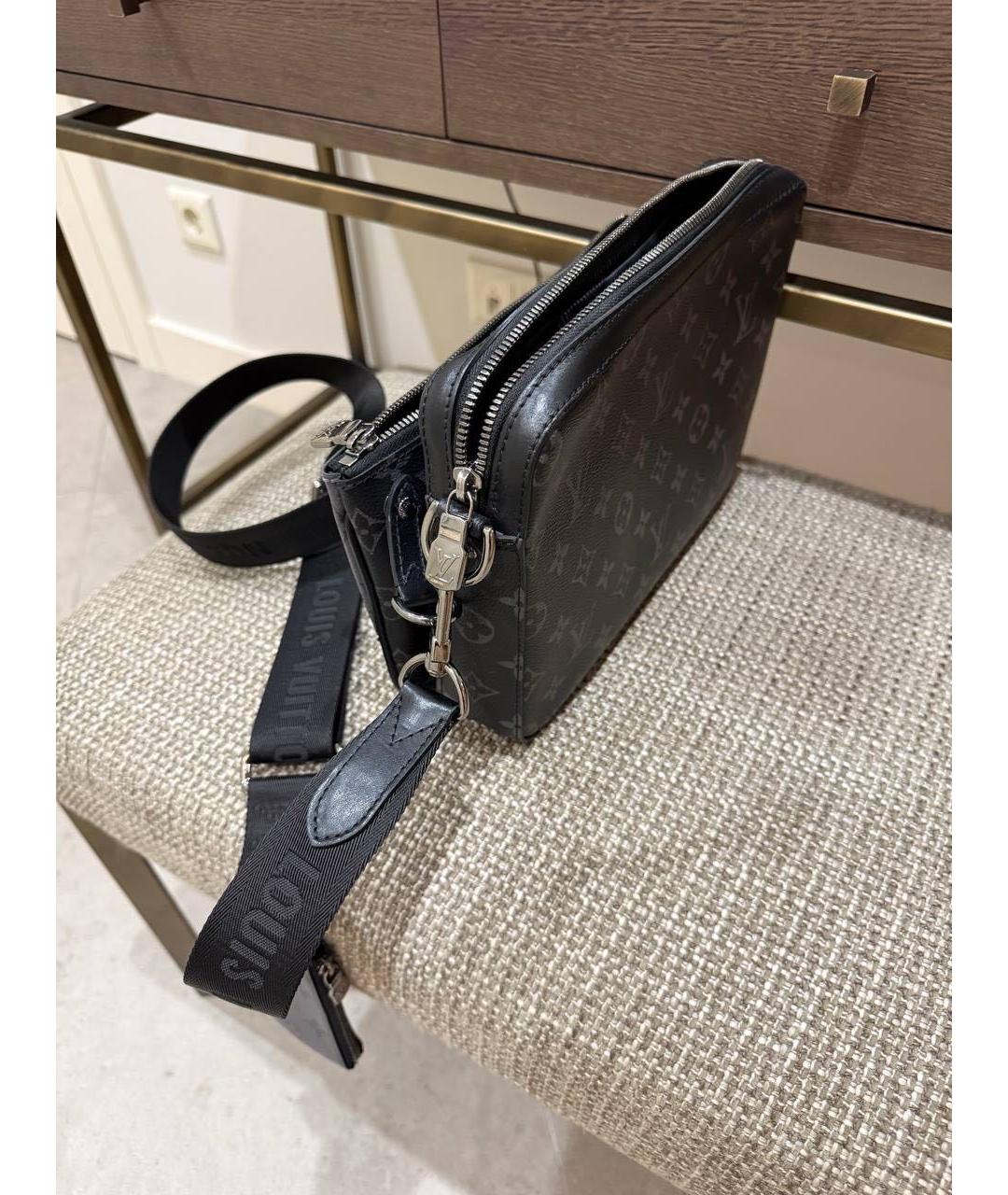 LOUIS VUITTON Серая кожаная сумка на плечо, фото 3