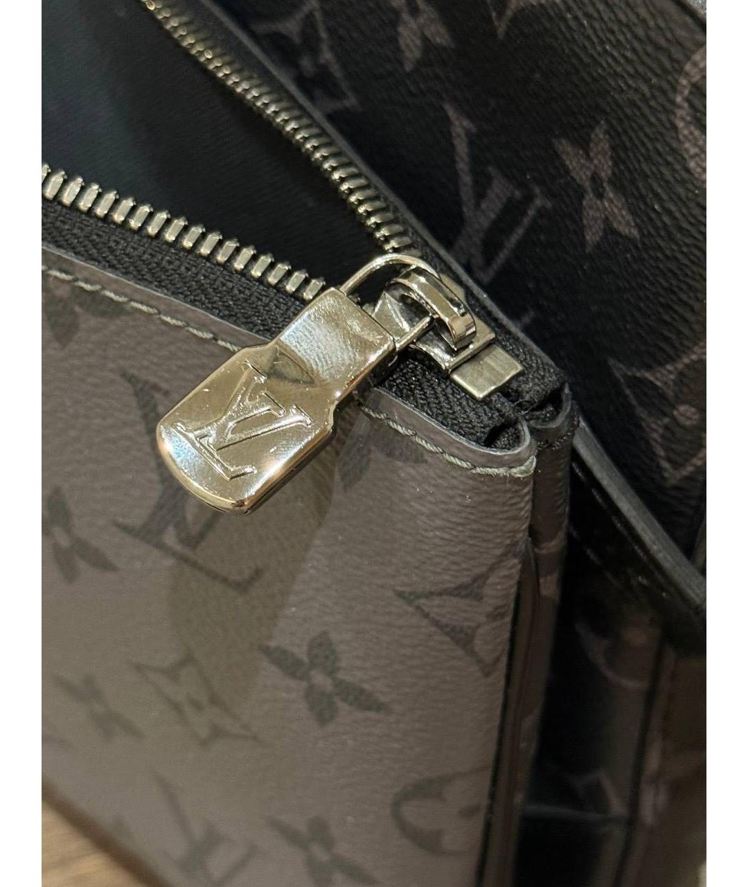 LOUIS VUITTON Серая кожаная сумка на плечо, фото 8