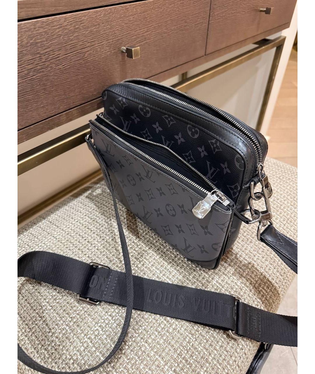 LOUIS VUITTON Серая кожаная сумка на плечо, фото 2