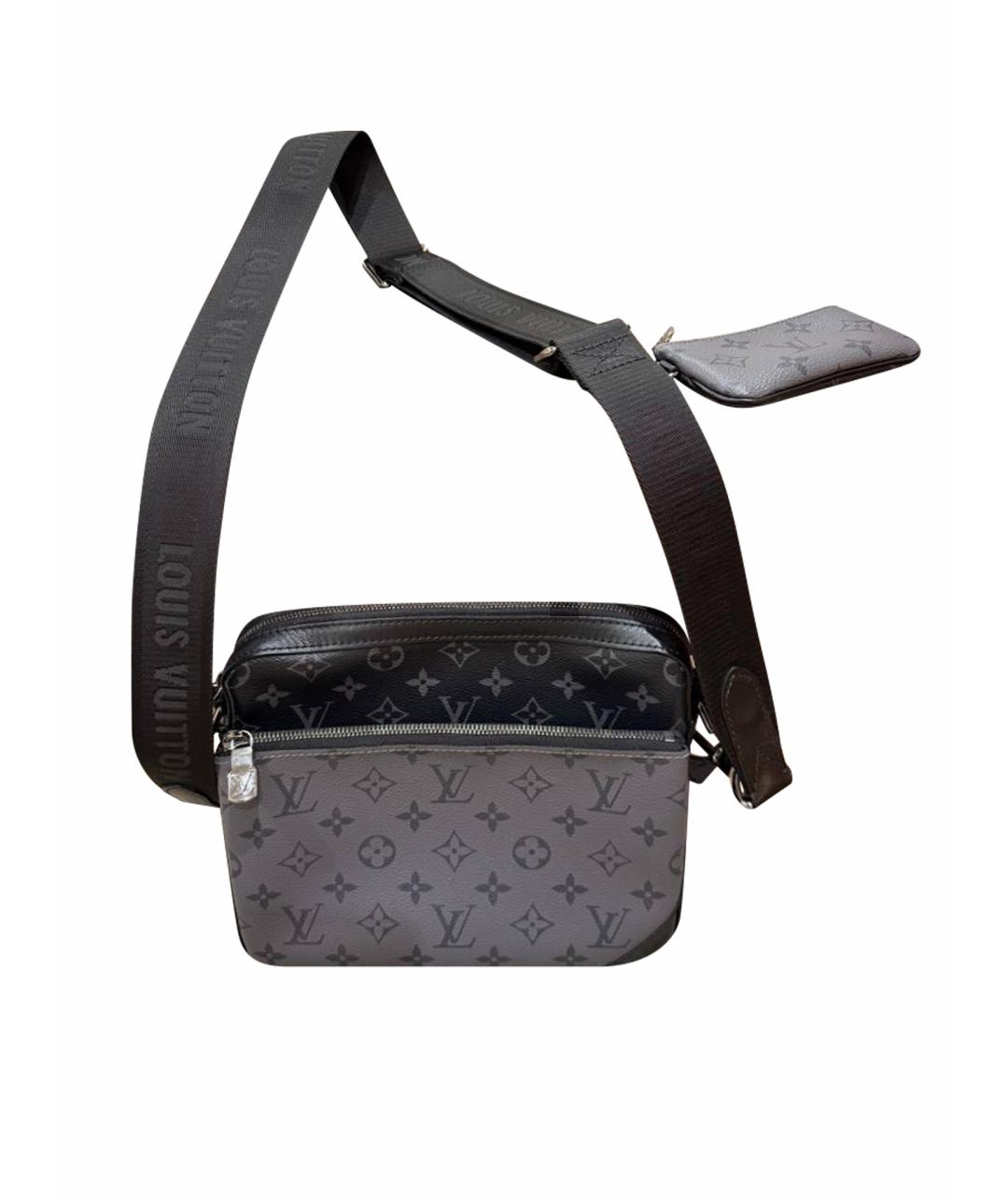 LOUIS VUITTON Серая кожаная сумка на плечо, фото 1