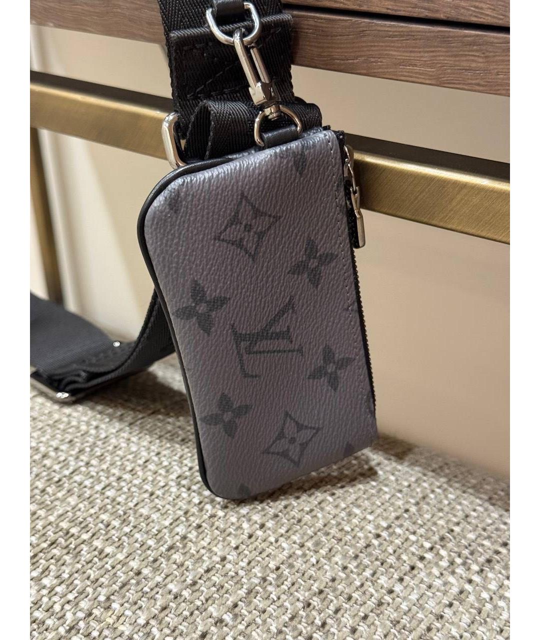 LOUIS VUITTON Серая кожаная сумка на плечо, фото 5