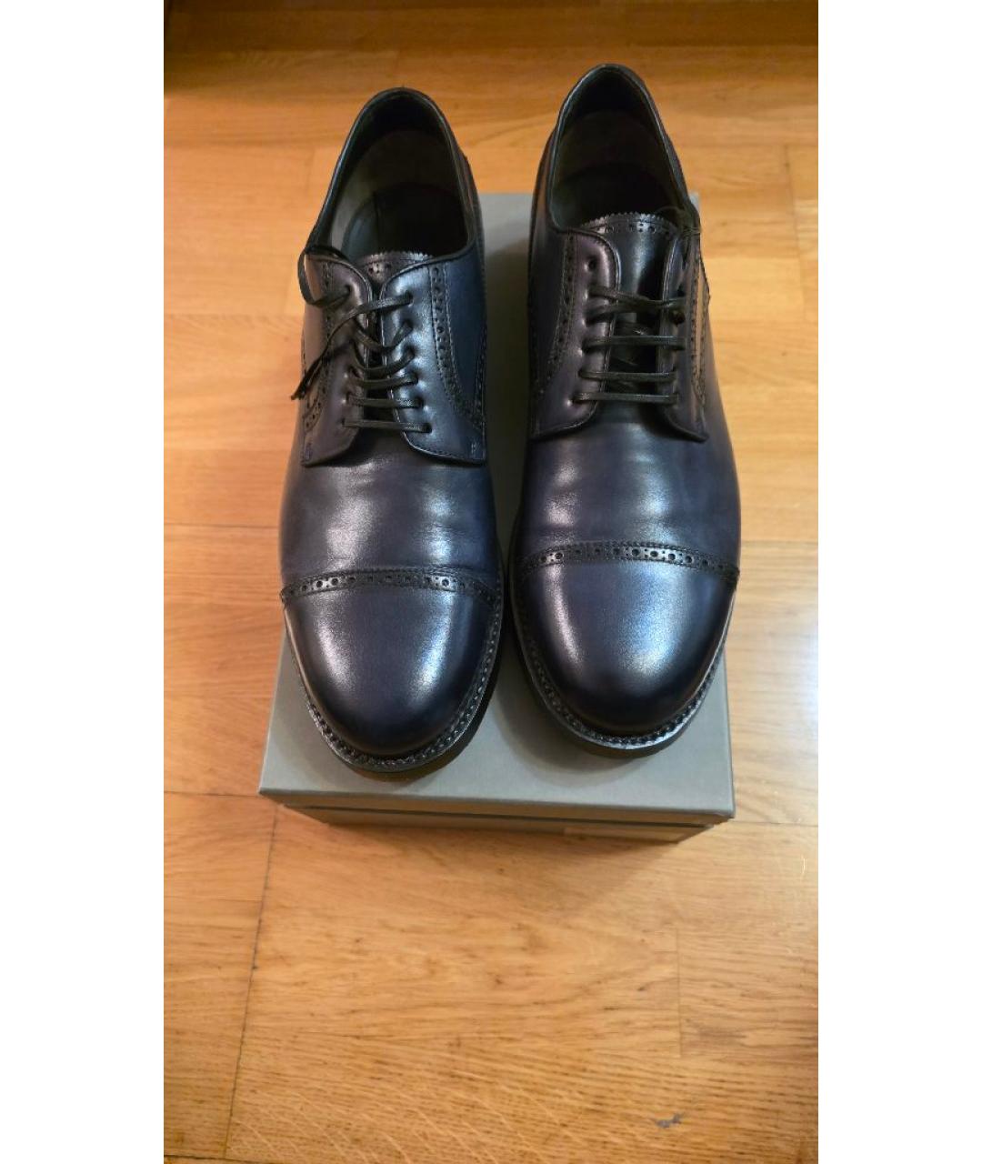 BRIONI Темно-синие кожаные туфли, фото 2