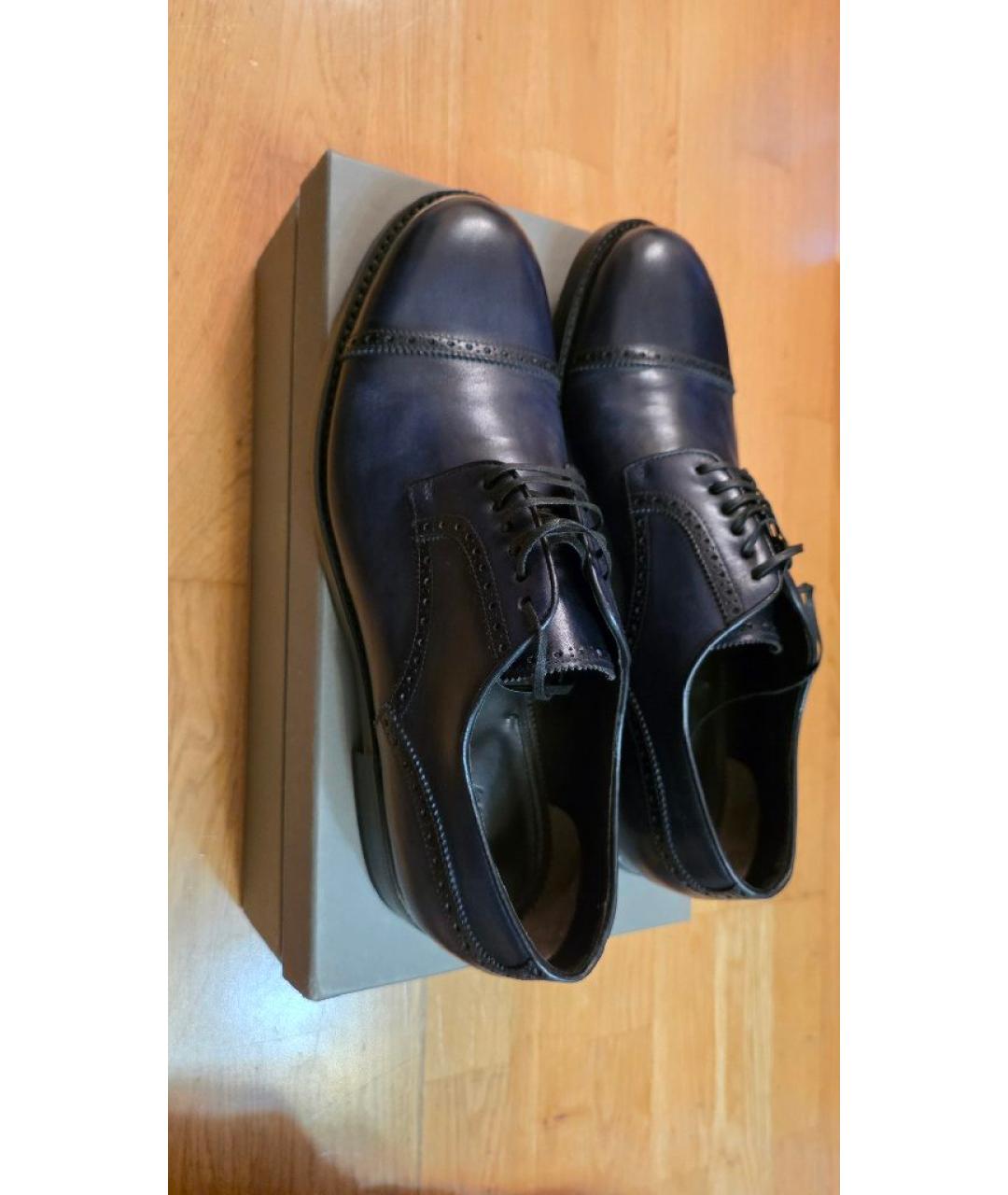 BRIONI Темно-синие кожаные туфли, фото 6