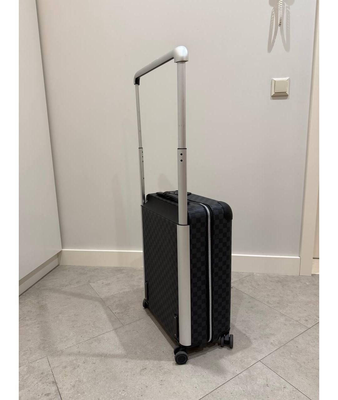 LOUIS VUITTON Черный кожаный чемодан, фото 2