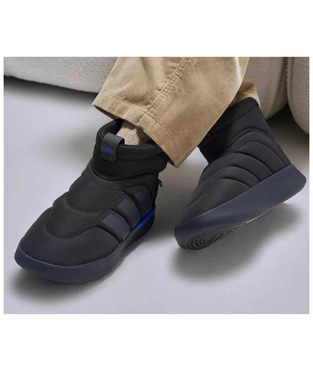 ADIDAS Черные синтетические высокие ботинки, фото 3