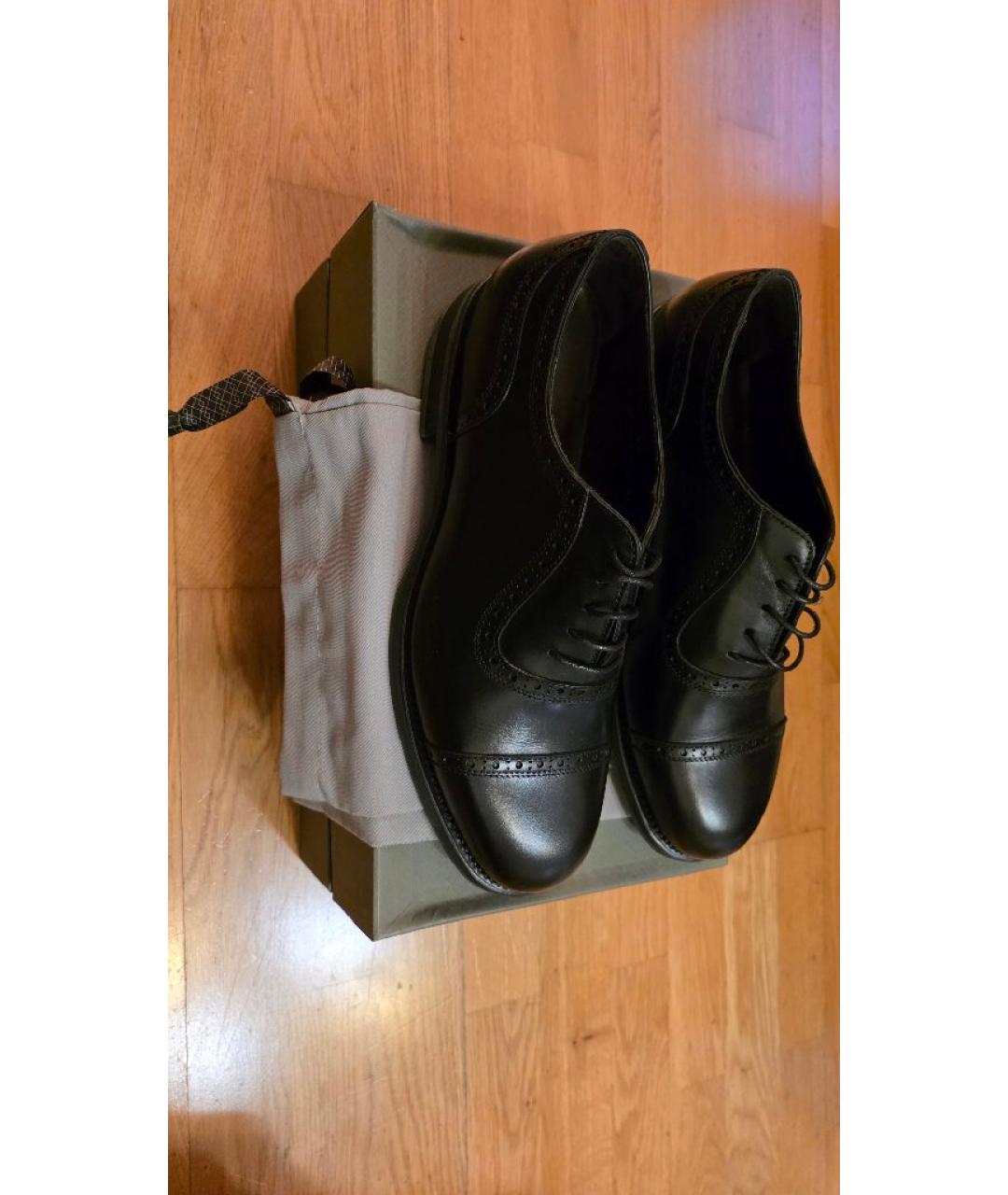 CANALI Черные кожаные туфли, фото 4