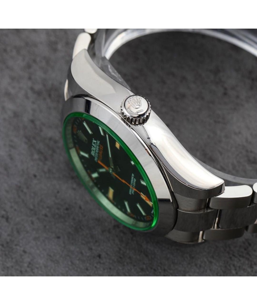 ROLEX Зеленые металлические часы, фото 5