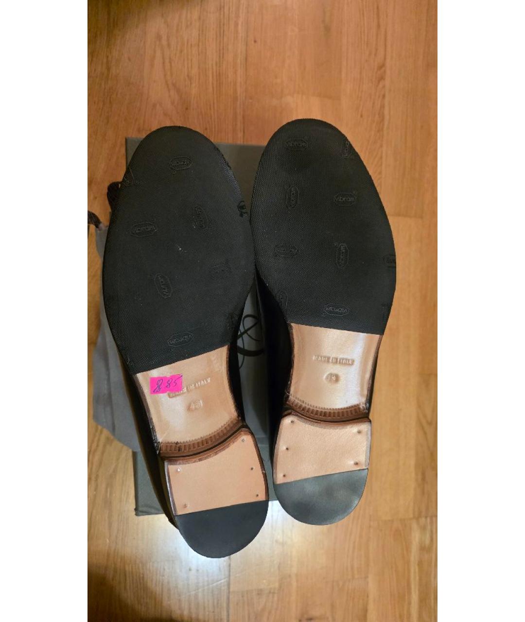 CANALI Черные кожаные лоферы, фото 5