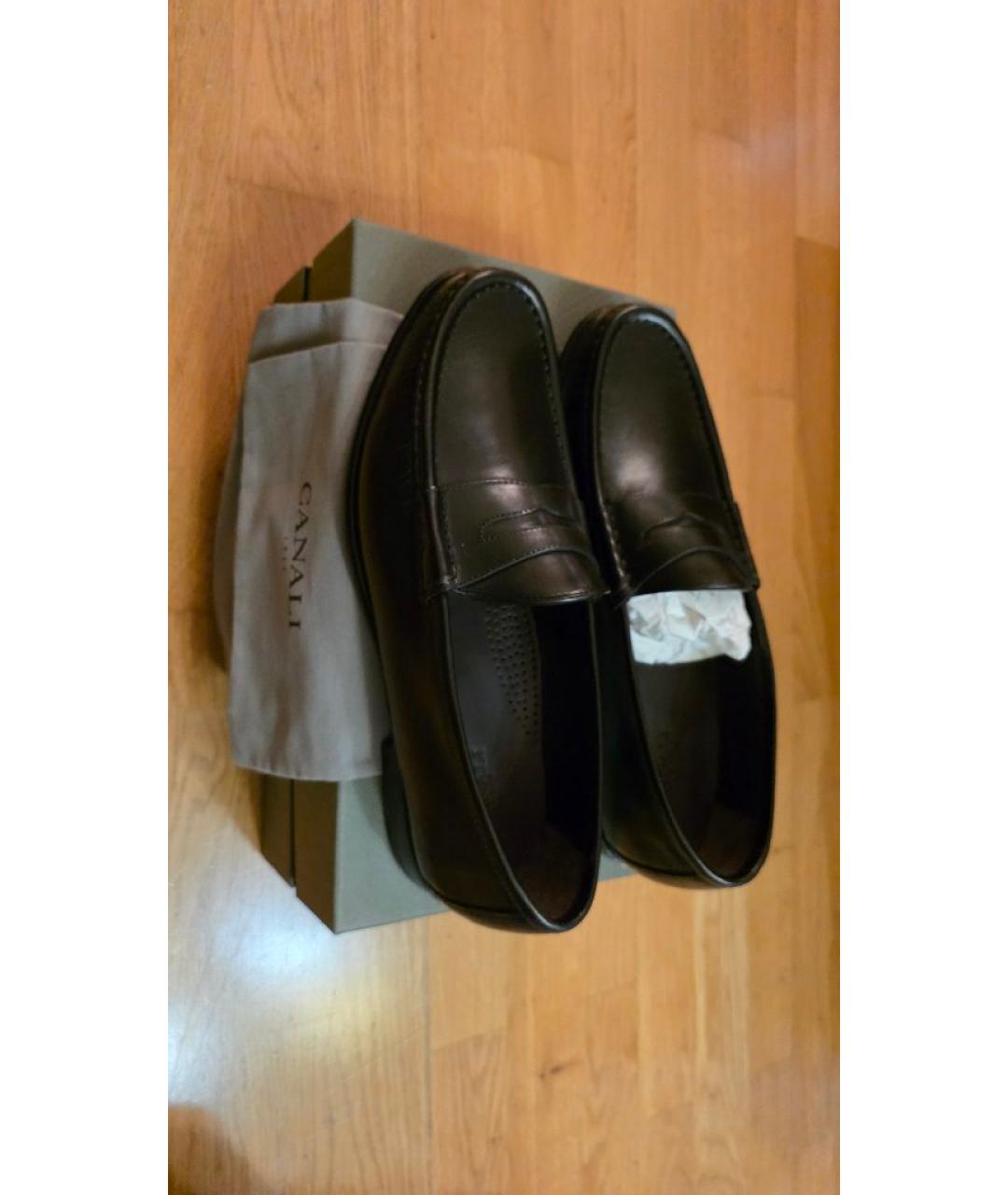 CANALI Черные кожаные лоферы, фото 6