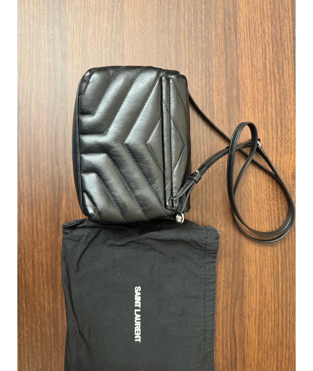 SAINT LAURENT Черная кожаная сумка через плечо, фото 5