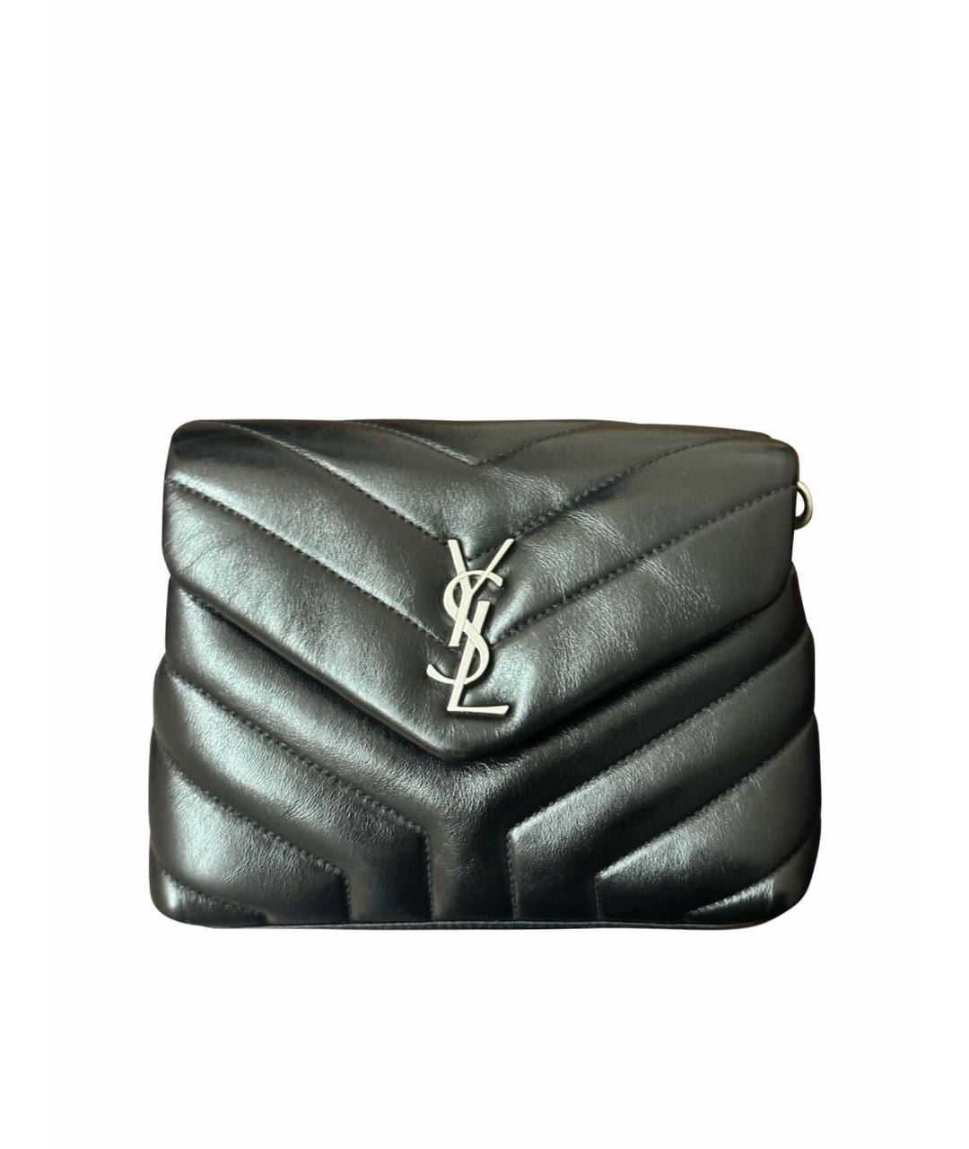 SAINT LAURENT Черная кожаная сумка через плечо, фото 1