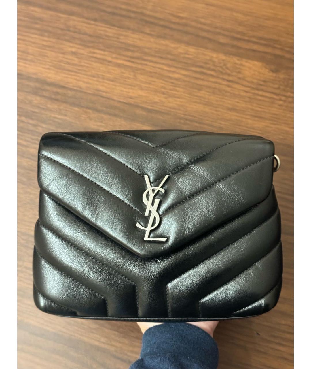 SAINT LAURENT Черная кожаная сумка через плечо, фото 9