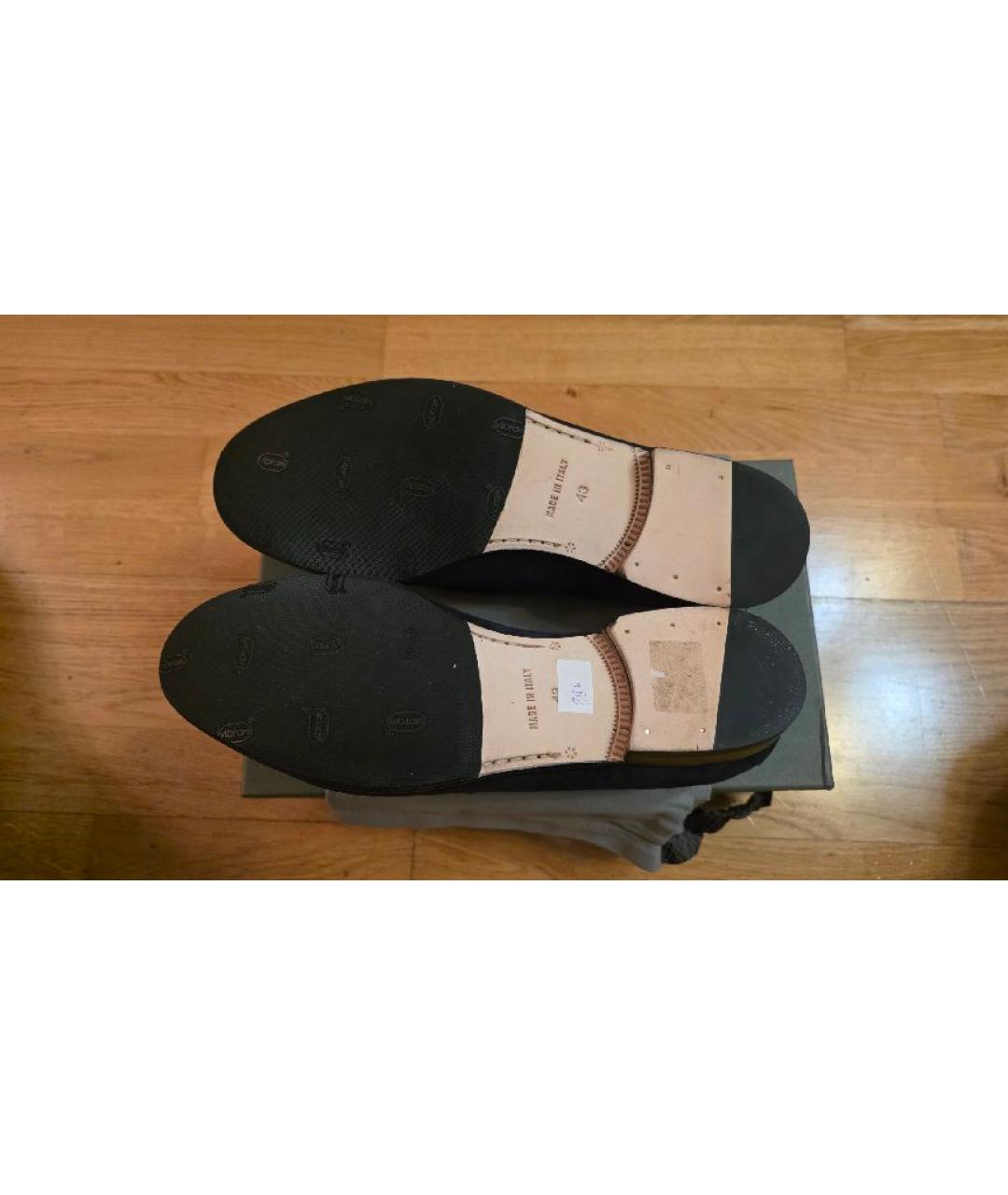 CANALI Темно-синие замшевые мокасины, фото 5